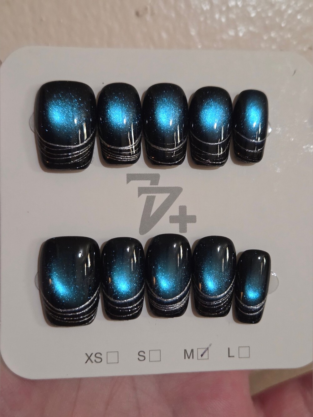 Midnight Galaxy Cat-Eye Handmade Press-On Nails